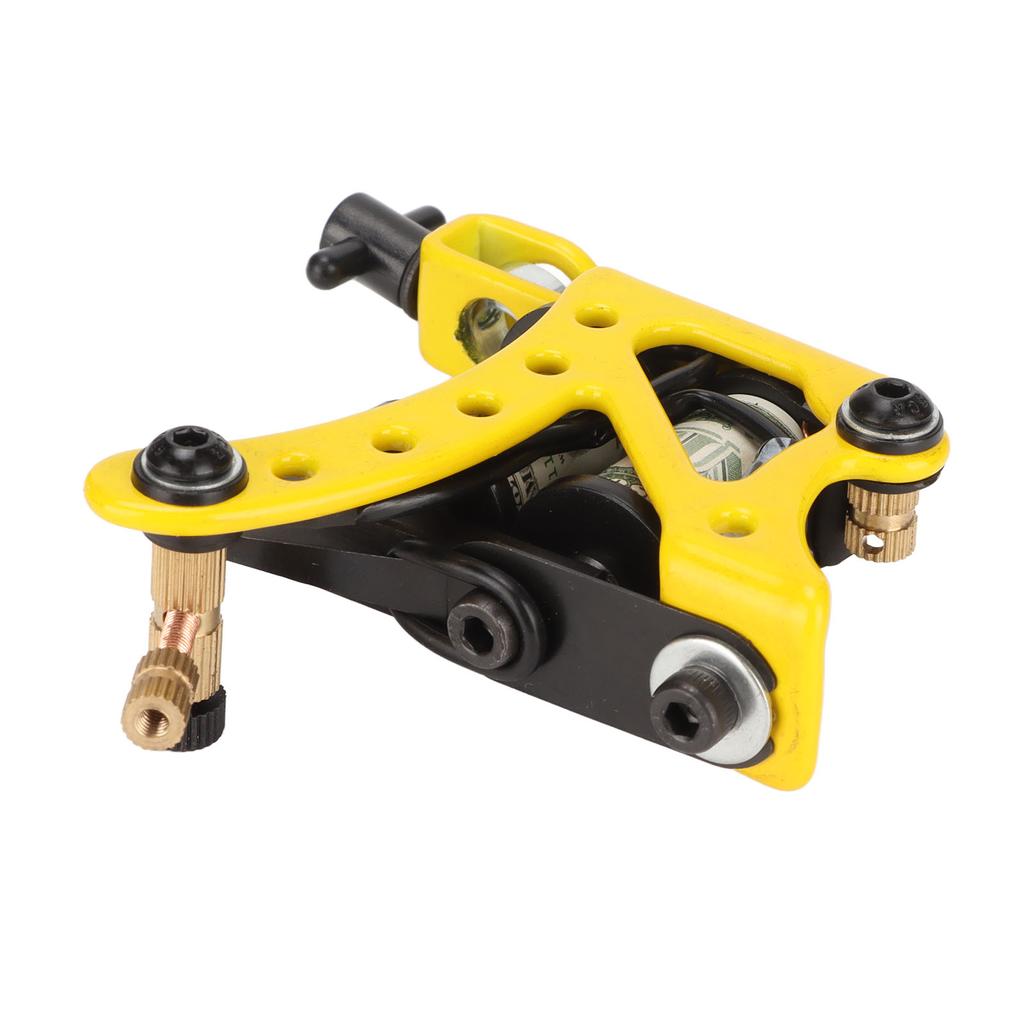 Coil Tattoo Machine Electroplating Iron 10 Wraps Coil Liner Tattoo Machine for Tattoo Artist Yellow