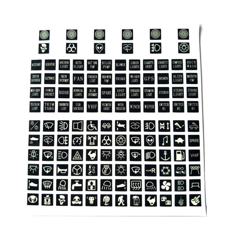 Autocolante luminoase pentru mașină Panoul de instrumente Butoane Autocolante Întrerupătoare PVC Etichete Decalcomanii