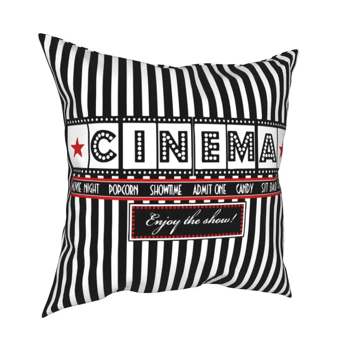 

Home Decor Car Decor Pillowcase Vintage Making Movie Pillowcase Retro Cinema Ticket Cushion Cover x 66x66cm