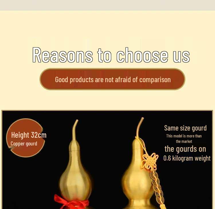 Brass Bagua Gourd with Five Emperors' Coins Pendant – Home Decor Craft