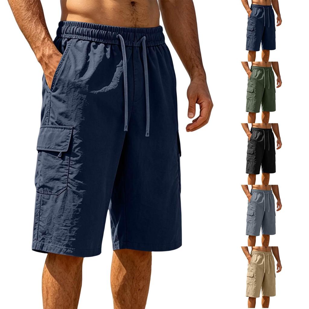 Men's Casual Cargo Shorts Lightweight Breathable Knee Length Summer Shorts with Multiple Pockets for Outdoor Activities and Everyday Wear