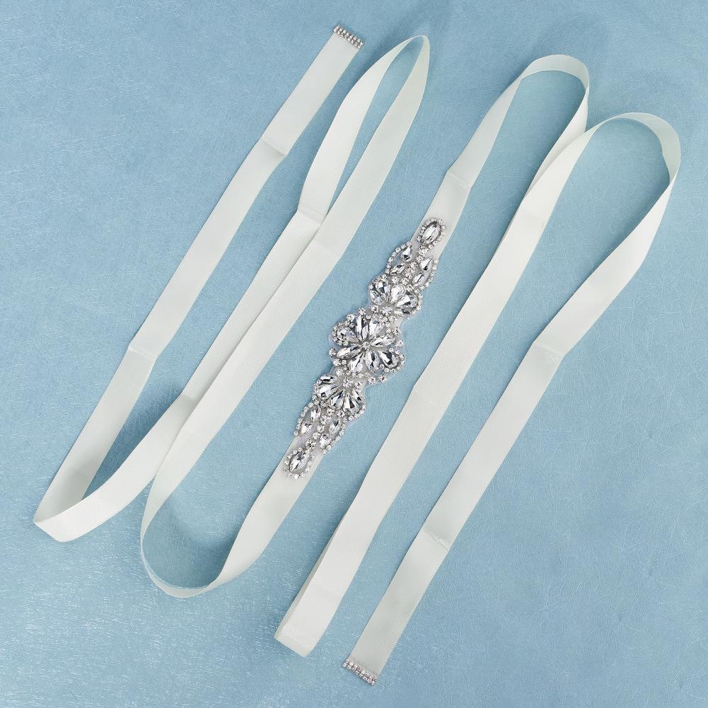 Accessoire Ceinture de Mariée Européen et Américain Cousu Main avec Strass