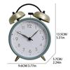 Retro Iron Small Silent Alarm Clock Fashion Desktop Clock with Creative Hands Quartz Nightlight Timer (No Battery Included)
