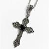 Punk Crystal Big Cross Pendant Necklaces for Women Men Gothic Irregular Cross Clavicle Chain Necklaces Aesthetic Jewelry