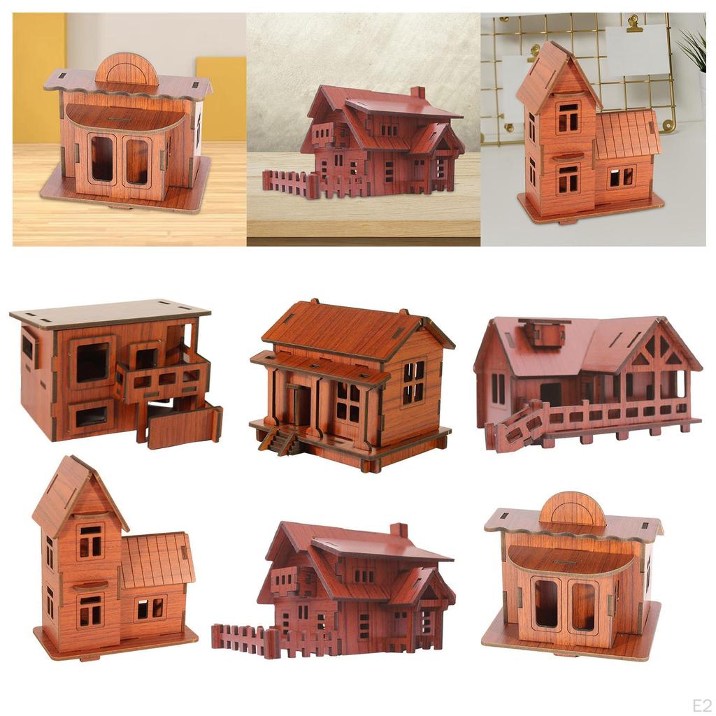 3D Puzzle Architecture Cabin Building DIY Kits Brain Teaser Kids Construction Toy Education