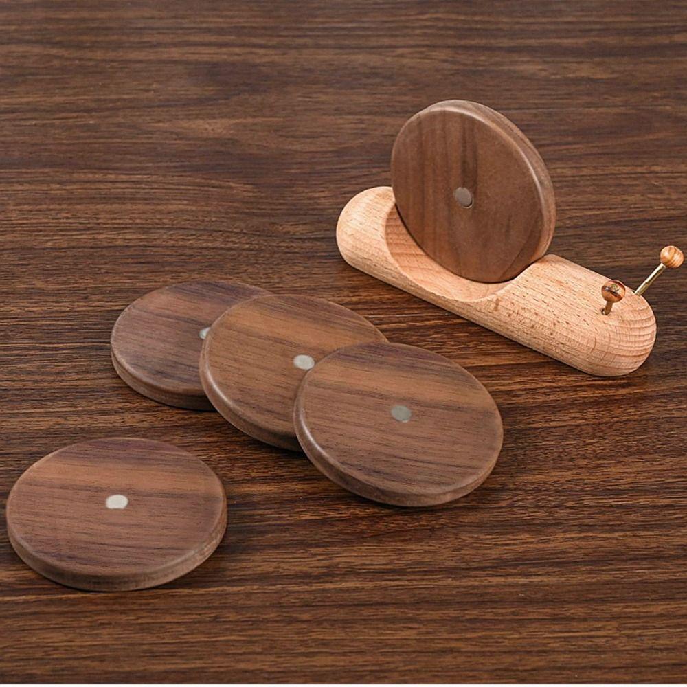 Snail Shape Tea Cup Mat Walnut Wooden Tea Tray Round Table Insulation Pad  Living Room