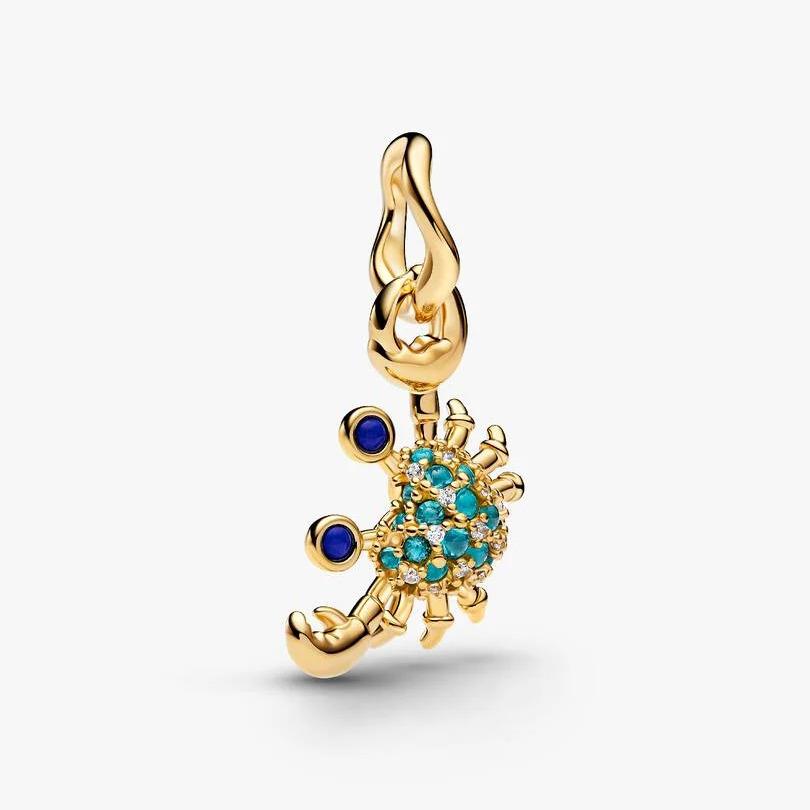 Pandora Krebs Anhänger Charm 764684C01 14 Karat Gold Plated