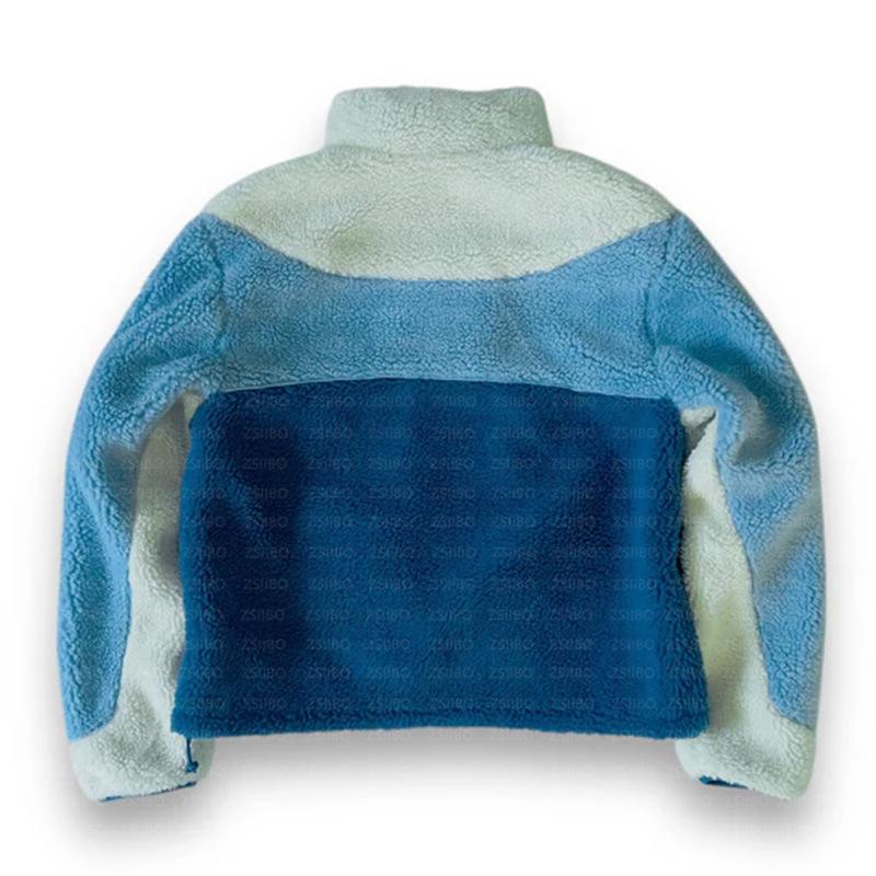 European and American autumn and winter warm and fashionable casual street embroidery splicing zipper jacket for men and women