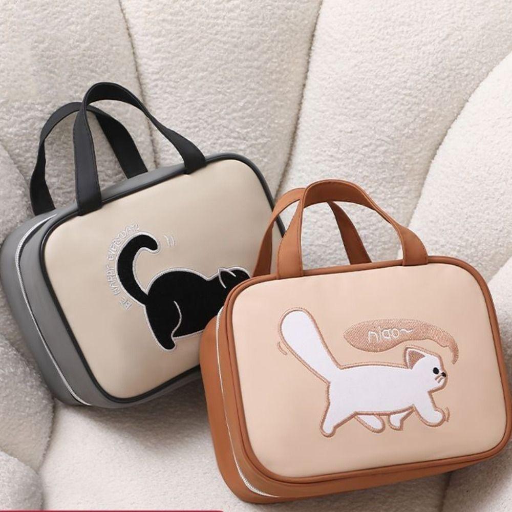 Korean Style Makeup Pouch Bag Toiletries Organizer Travel Wash Bag Cute Cat Cosmetic Bag  Shopping