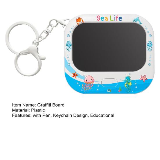 Mini LCD Writing Tablet Keychain with Pen Kids Colorful Doodle Notepad Erasable Drawing Board Sketch Pad Bag Backpack