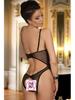European Lace Sheer Sleepwear Bodysuit with Open Crotch - Erotic Lingerie Set