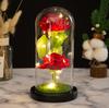 Two roses glass cover LED atmosphere light Christmas ornament Valentine's Day gift ornament flower