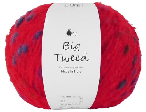 

Big Tweed Wool Yarn, Extra Thick, 100g (Approx. 270m), 54% Wool, 36% Acrylic, 10% Nylon, Made in Italy, Red