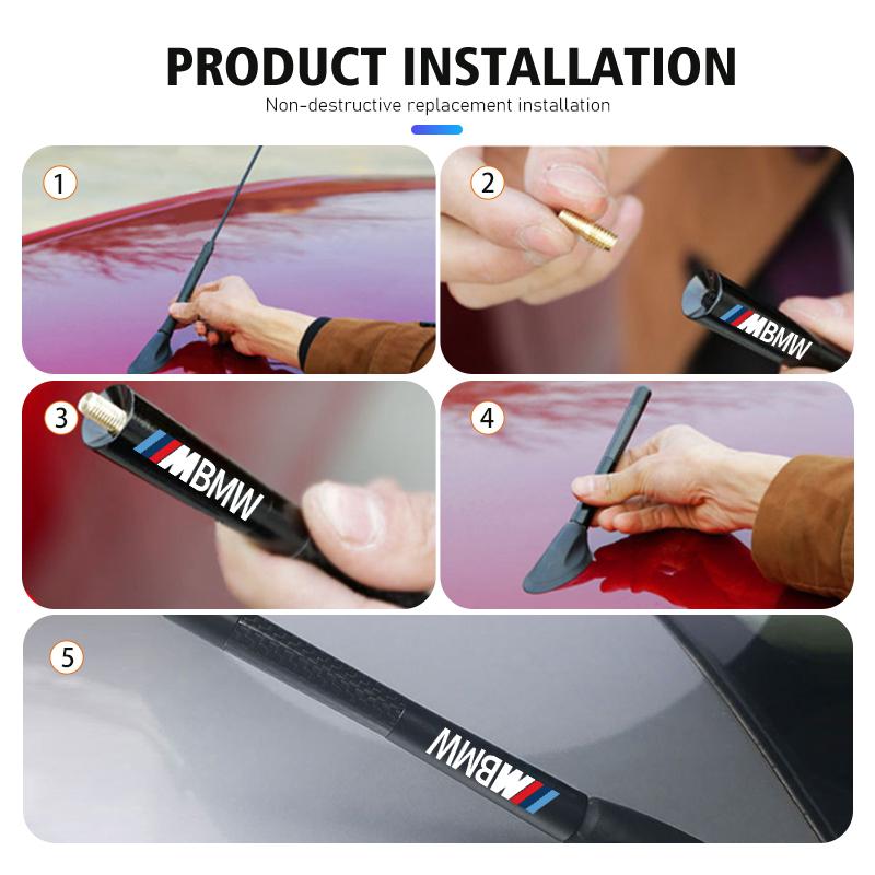 Carbon Fiber Car Short Antena Radio FM Metal Receive Accessories For BMW M Performance Alpina M3 M5 M6 X1 X3 X4 X5 G20