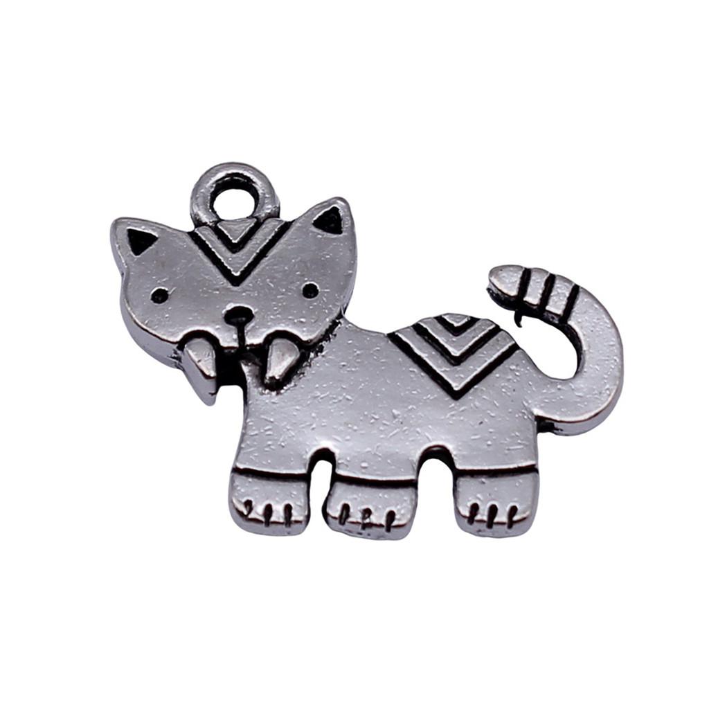 Charms Cat Pendants Heart Alloy Crafts For DIY Jewelry Making Accessories