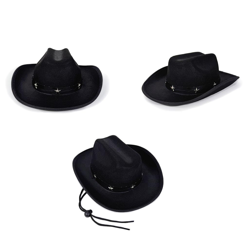 Cappelli da Cowboy Resistenti per Bambini dai 3 ai 12 Anni con Eleganti Borchie a Stella e Vestibilità Regolabile
