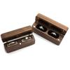 2-Slot Ring Box Walnut Wood Storage Box Rustic Jewelry Display Case  Thanksgiving