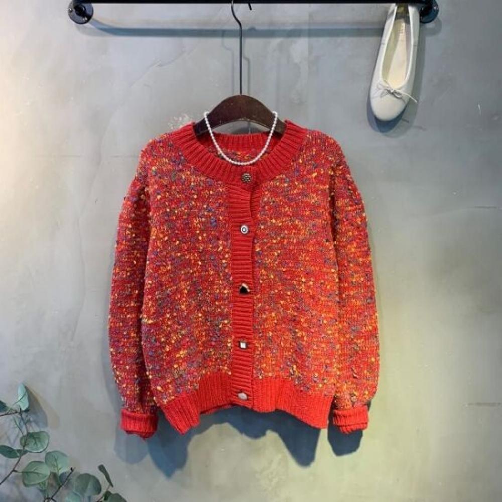 C S In The Room Moran Color popCorn Button poInt Ribbed Knit Cardigan 2Color