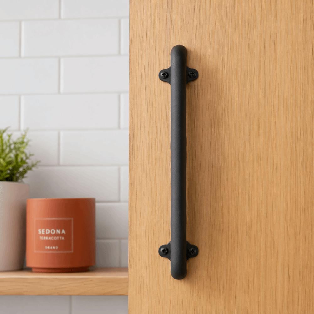 Wall Mount Cabinet Handle Carbon Steel Grab Bar Durable Barn Door Handle Barn Shed