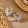 V-Shaped Luxury Earrings: Elegant, Two-Way Design, Fashionable Studs with Unique Versatile Style.