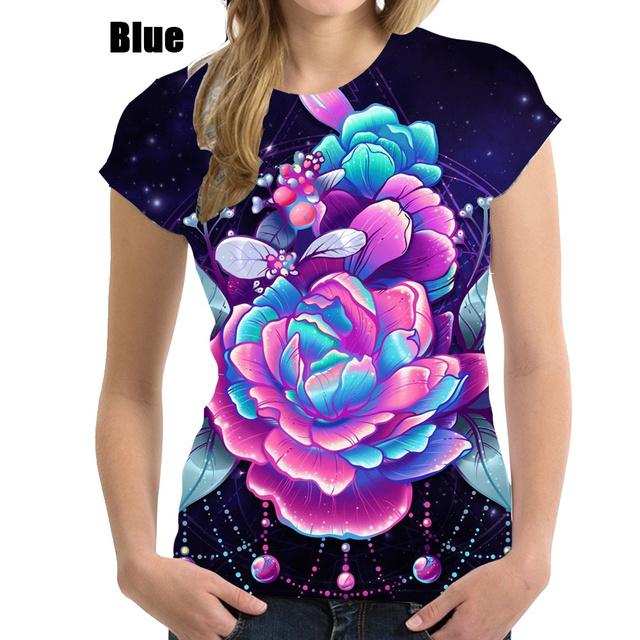 

2024 Новий Стиль Футболка Великого Розміру для Жінок Блузка Футболка з Квітковим Принтом Мода Хараджуку Оверсайз Жіночий Одяг Топ Сорочка 6XL