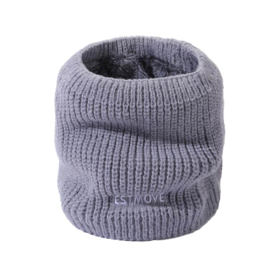 Knitted Soft Ring Scarf Women Men Winter Warm Woolen Yarn Neck Scarves With Plush Outdoor Ski Full Face Mask Collor Muffler