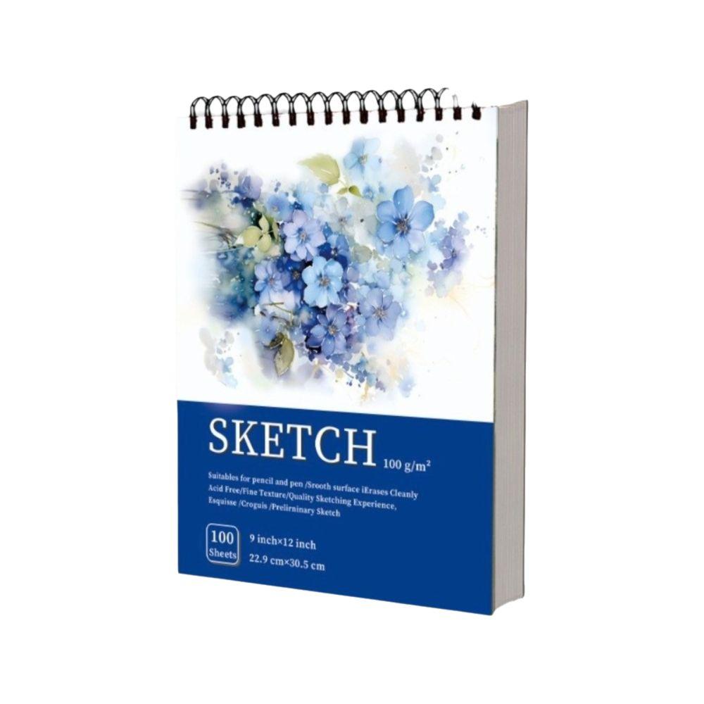 Portable Spiral Bound Artist Sketchbook 100 Sheets Sketching Notebook Marker Painting