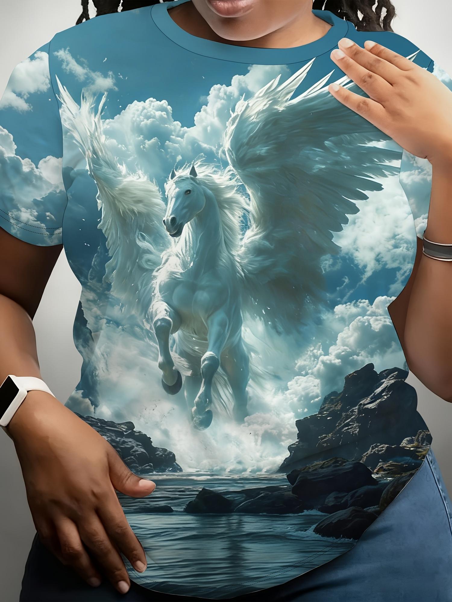 

Short-Sleeve T-Shirt Featuring a Cloud Pegasus Print. Designed for a Relaxed Fit with a Round Neckline. Part of a Special Promotion for Women S Appare M дубильная кора