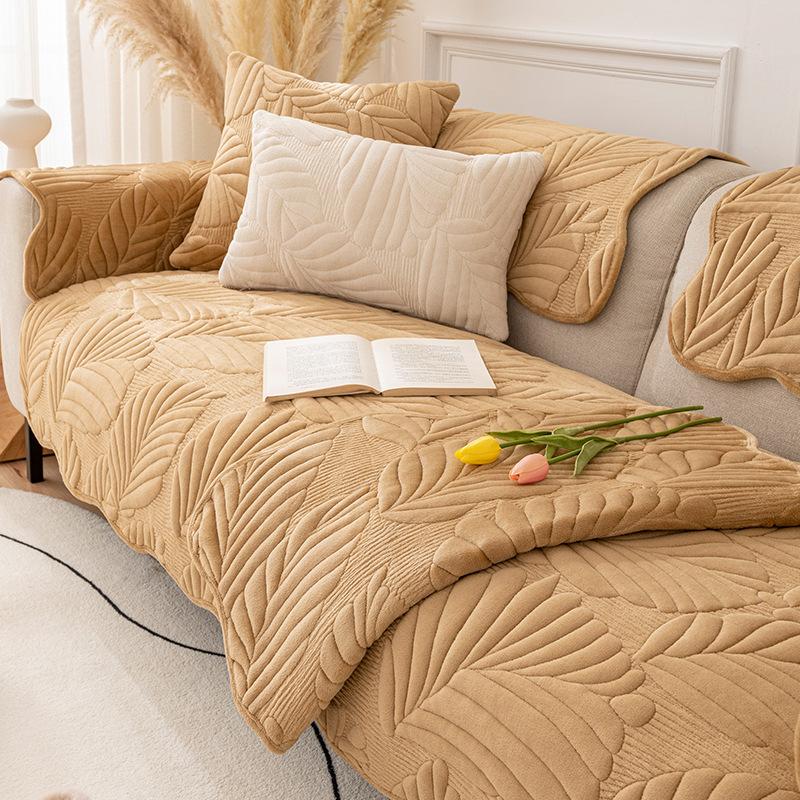 Winter New Fleece Sofa Cushion Non-slip Fleece Thickened Plush Seat Cushion Cover Cover Towel
