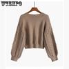 V-neck Twist Sweater Women's Short Casual Jumper Autumn and Winter Warm Pullover OuterWear Loose Sweaters Korean Lazy Style Top
