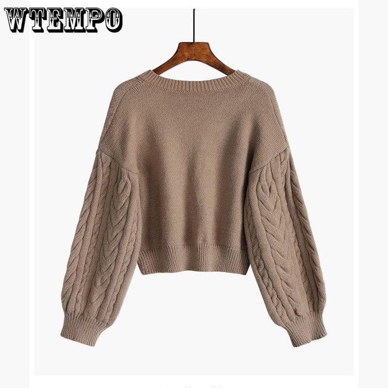 V-neck Twist Sweater Women's Short Casual Jumper Autumn and Winter Warm Pullover OuterWear Loose Sweaters Korean Lazy Style Top