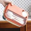 1300ml Compartment Lunch Box Portable Microwave Oven Sealed Bento Box with Spoon Fork Student Office Workers Food Containers