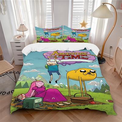 3pcs Adventure Time Duvet Cover Set (1 Duvet Cover + 2 Pillowcases, No Core) - Comfortable, And Breathable Bedroom Decoration Yy251104070