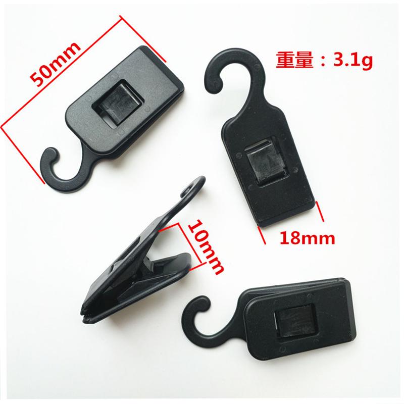 500pcs Transparent Black Plastic Hook Clip Portable Travel Mini Clothespin Socks Towel Clip