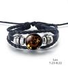 12 Zodiac Signs Constellation Charm Bracelet Men's and Women's Fashion Multi-layer Woven Leather Couple Bracelet  Accessories