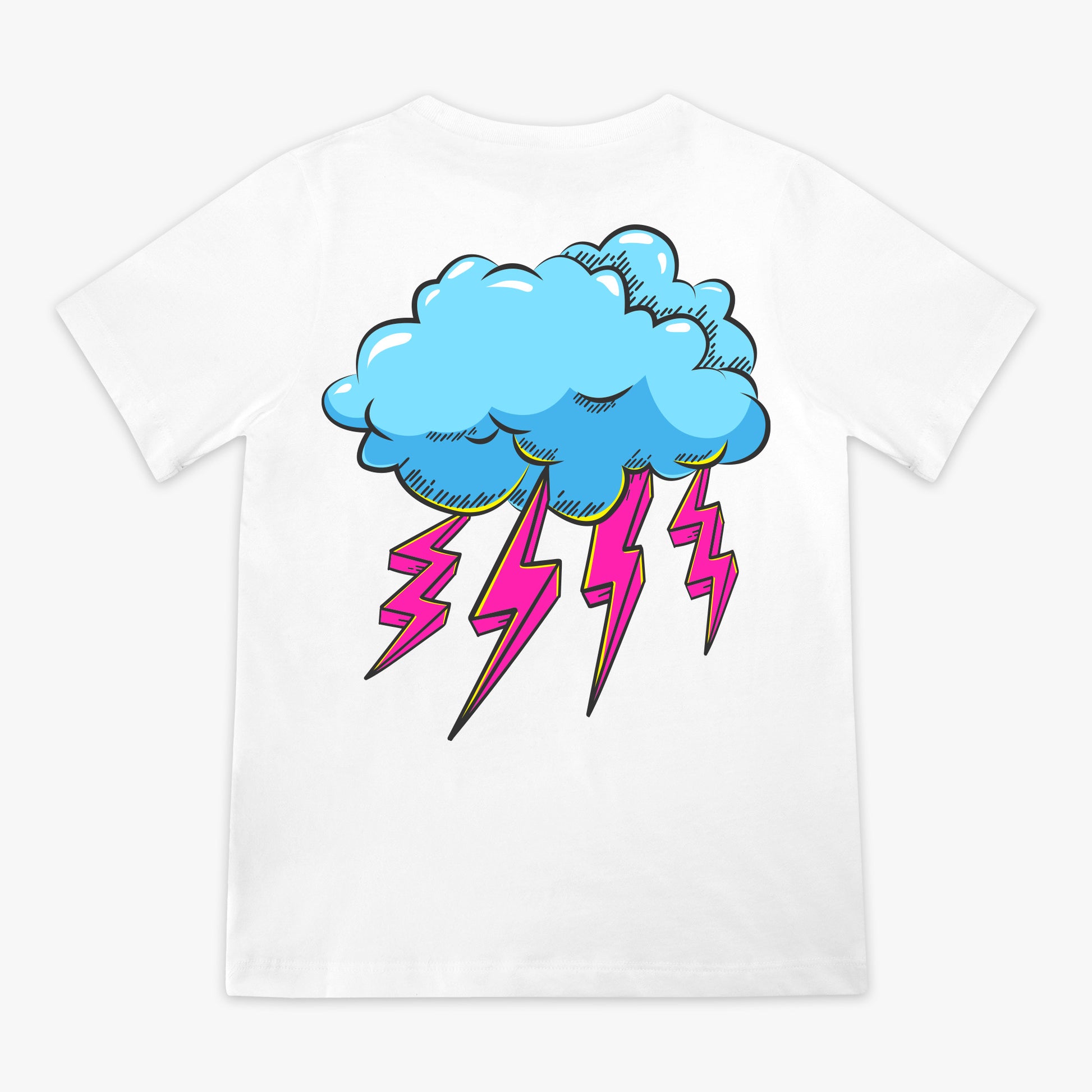 

2025 Summer Thunderstorm Theme Teen T-Shirt - Lightning Bolt Printing - Baseball Lifestyle 101 Parent-Child Comfort T-Shirt 4XL