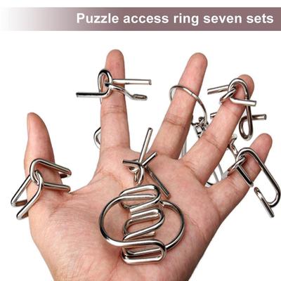 Metal Ring Puzzle Magic Unlink Game Toy Kids IQ Brain Teaser Toy Children Learning Educational