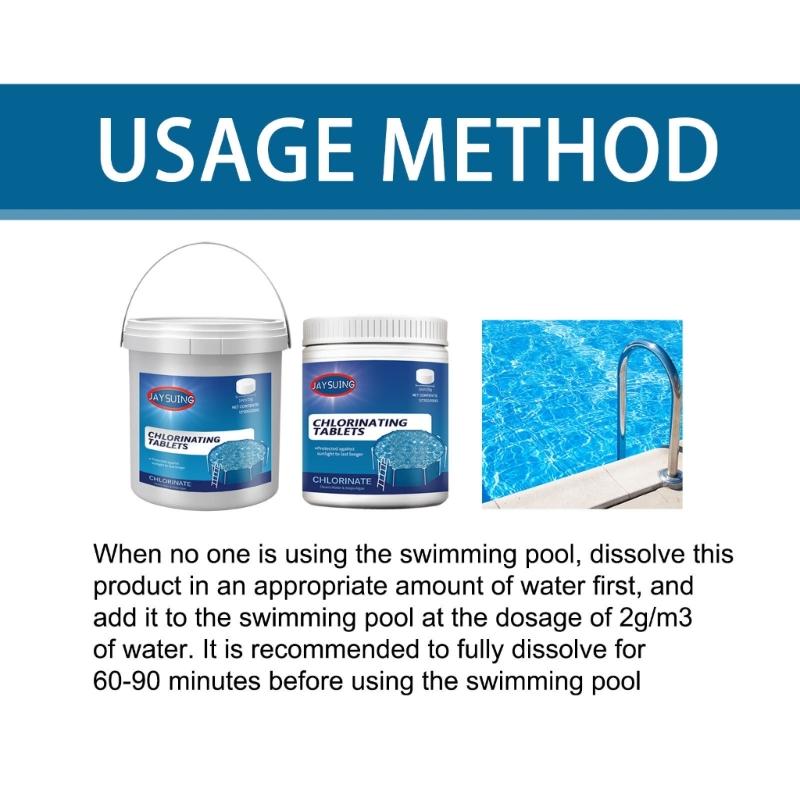 Chlorinating Tablets Stabilized Chlorine Tablets for Swimming Pool and Spa Slow Dissolving Clean Swimming Environment