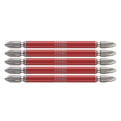 VESSEL 40V Compatible Double-Ended Phillips Head Screw Bit +2 X 110 (5-Piece Set) GS5P2110