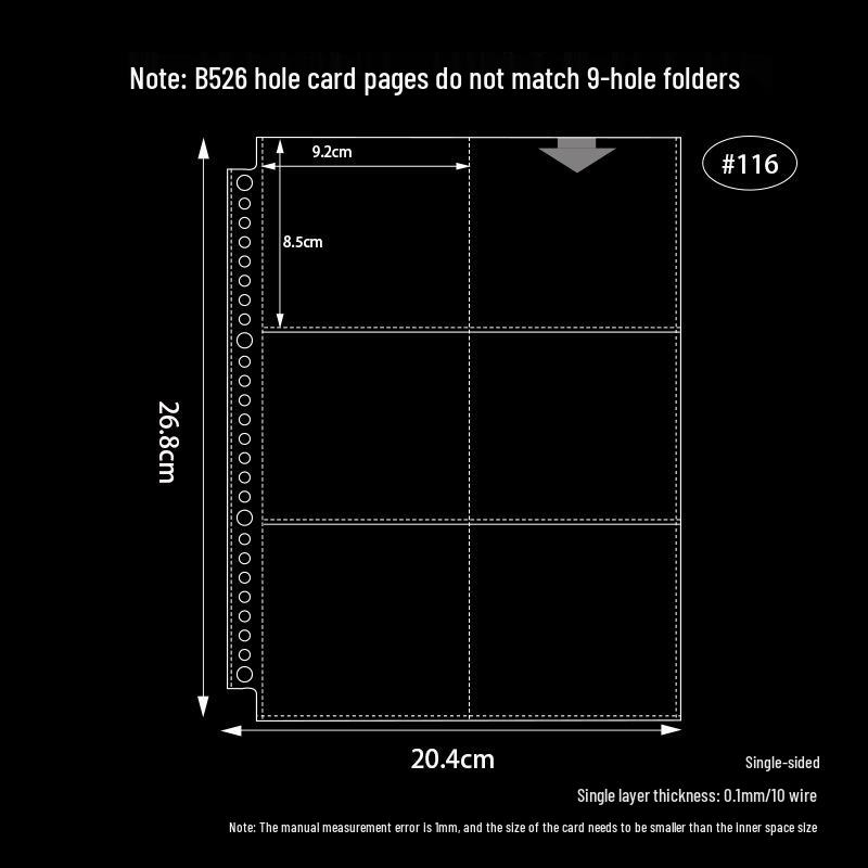 A4/A5 HD Transparent 4-Pocket Refill Pages for Star Cards - Thickened Inserts for 3-Inch Photo Card Albums