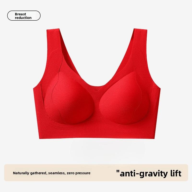 Women's Spring and Summer Small Chest Gathers To Prevent Sag and Pull No Underwire Vest Type No Trace Underwear