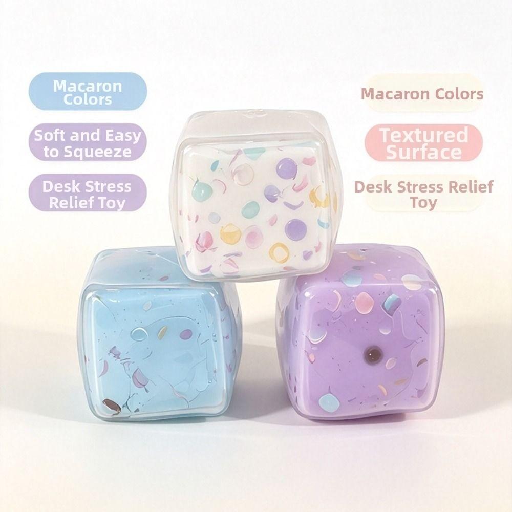 5cm Squeezed Cube Sound Effects TPR Fidget Toy Novelty Crackling Squishy Toy for Kids Adults