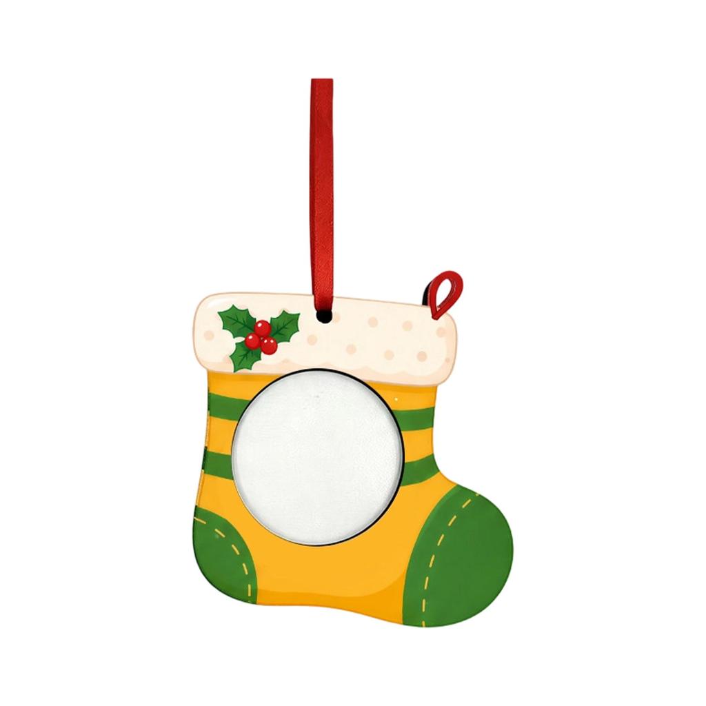 Christmas Wooden Photo Hanging Ornament for Holiday Tree and Wall Decor