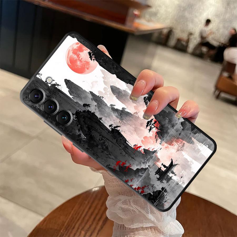 Ink Art Print Japanese Landscape Mountain Case for Samsung Galaxy A73 A51 A32 A22 A24 A55 A41 A53 A35 A23 A25 A71 A52 A36 A26