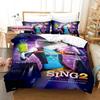 Nuovo Set Biancheria da Letto Sing 2 Singolo Gemello Matrimoniale Queen King Size Set Letto Adulto Bambino Camera da Letto Copripiumino Set Stampa 3D Kawaii Aniem