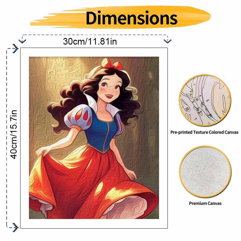 Disney Snow White Paint By Number Kit Drawing Canvas DIY Picture Home Decor Arts Crafts Wall Art Gift For Adults Aesthetic Room Decor