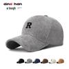 New Fall/Winter 3D Letter R Solid Color Corduroy Baseball Cap - Adjustable, Sturdy Fashion Hat