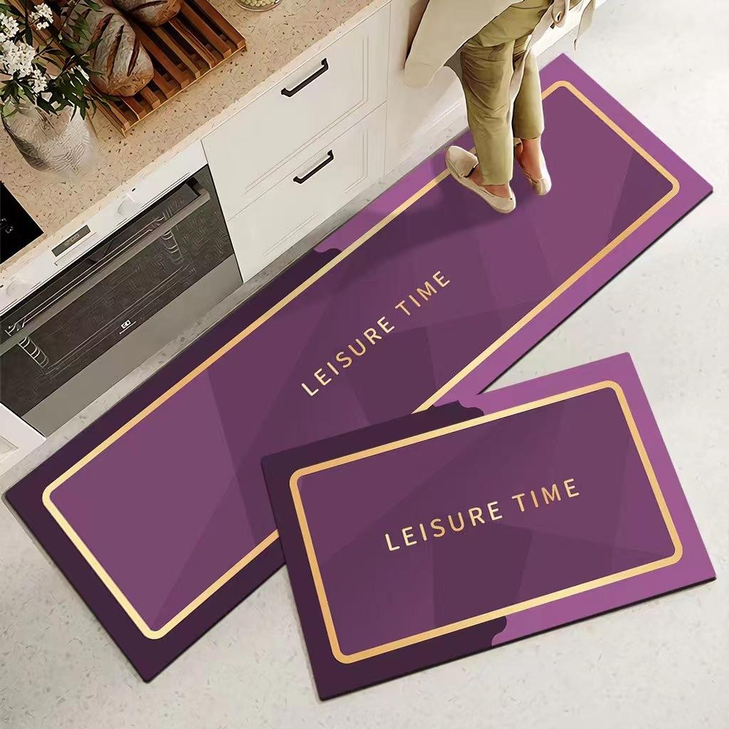 

Килимки для кухні з діатомової глини, що швидко вбирають воду та швидко сохнуть, Домашні килимки для підлоги, Вологопоглинаючі Нековзкі Швидковисихаючі Килимки для дверей ванної кімнати 40*60cm-Quick drying фіолетовий