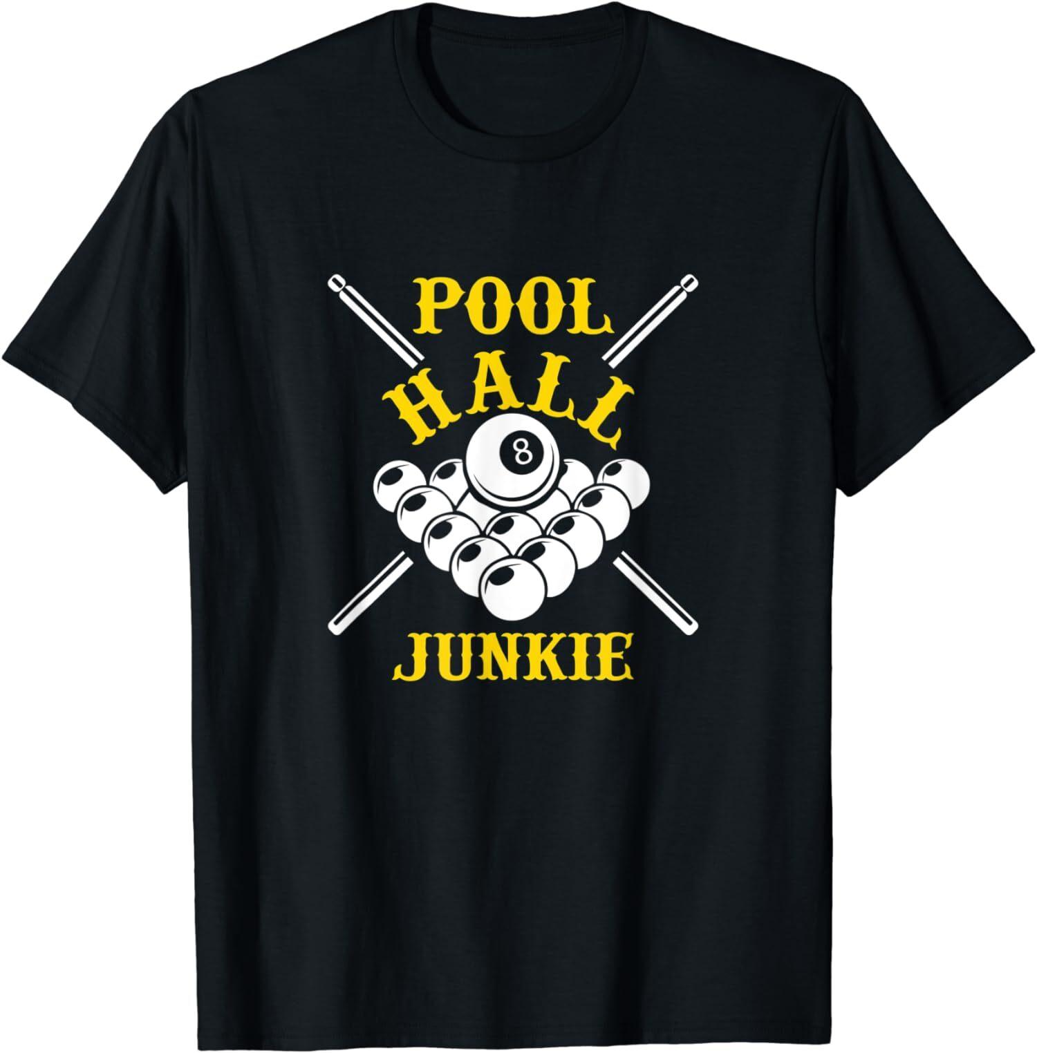 NEW LIMITED Funny Billiard Pool Hall Junkie T-Shirt XXXL