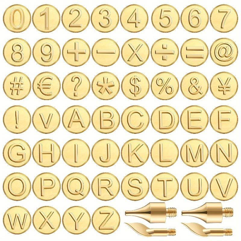 

56Pcs Wood Burning Stencils Set Metal Letters Numbers Craft Tips for Wood DIY